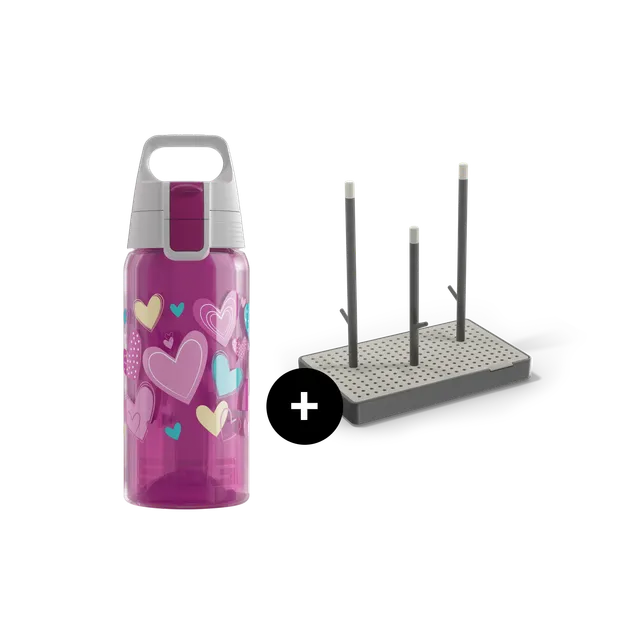 sigg-viva-one-everyday-set-botella-escurridor-hearts image 1