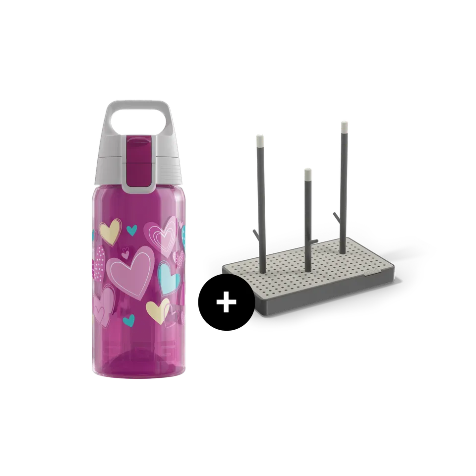 sigg-viva-one-everyday-set-botella-escurridor-hearts image 1
