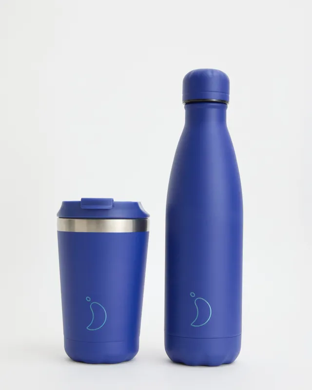 chilly-s-original-matte-blue-bundle-pack-botella-de-agua-vaso-de-caf-original-fr image 1