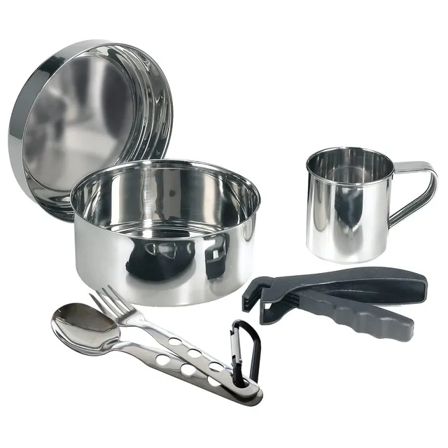 laken-set-de-cocina-de-camping-acero-inoxidable-17-cm-con-funda-de-neopreno-y-ta image 1