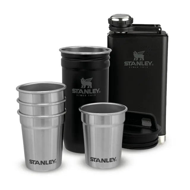 stanley-1913-adventure-pre-party-set-de-petaca-0-23-l-y-4-vasos-de-chupito-de-ac image 1