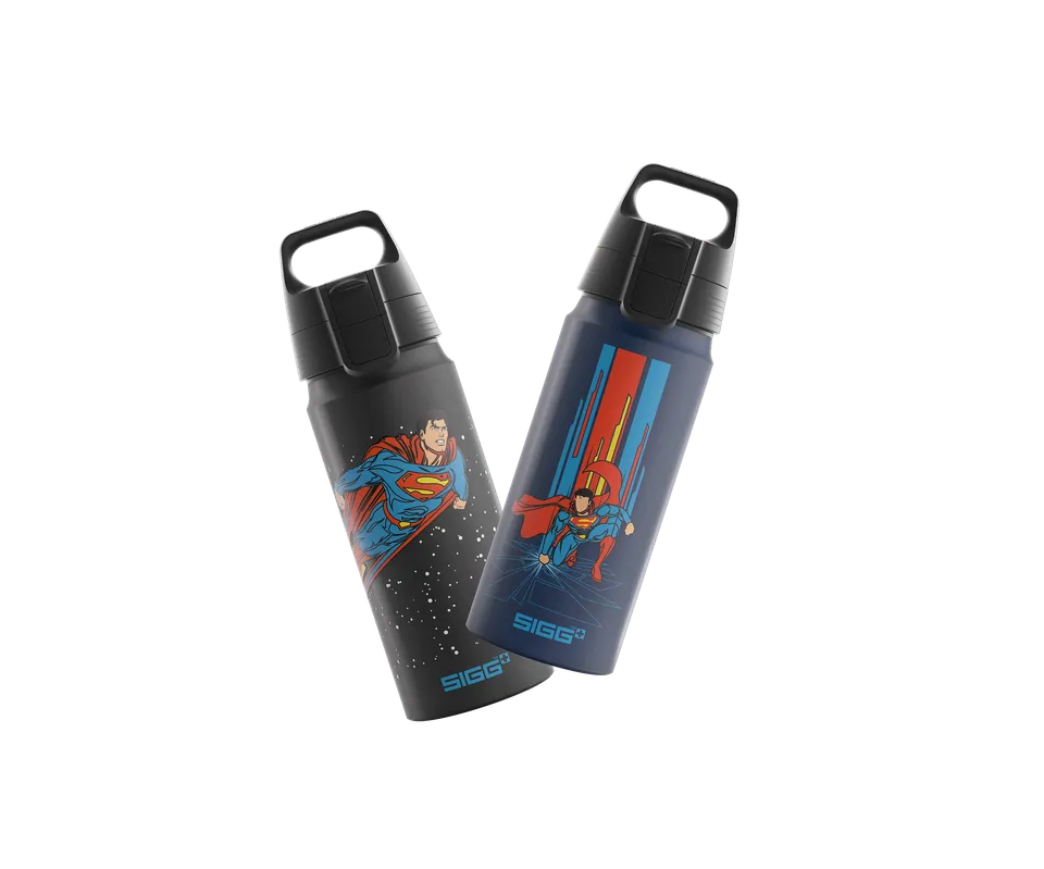 sigg-superman-power-duo-set-de-dos-botellas-de-bebida-de-acero-inoxidable-con-di image 1