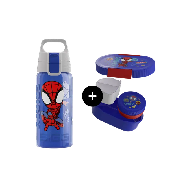 sigg-spidey-bundle-set-de-bebida-infantil-spiderman-con-botella-sigg-y-accesorio image 1