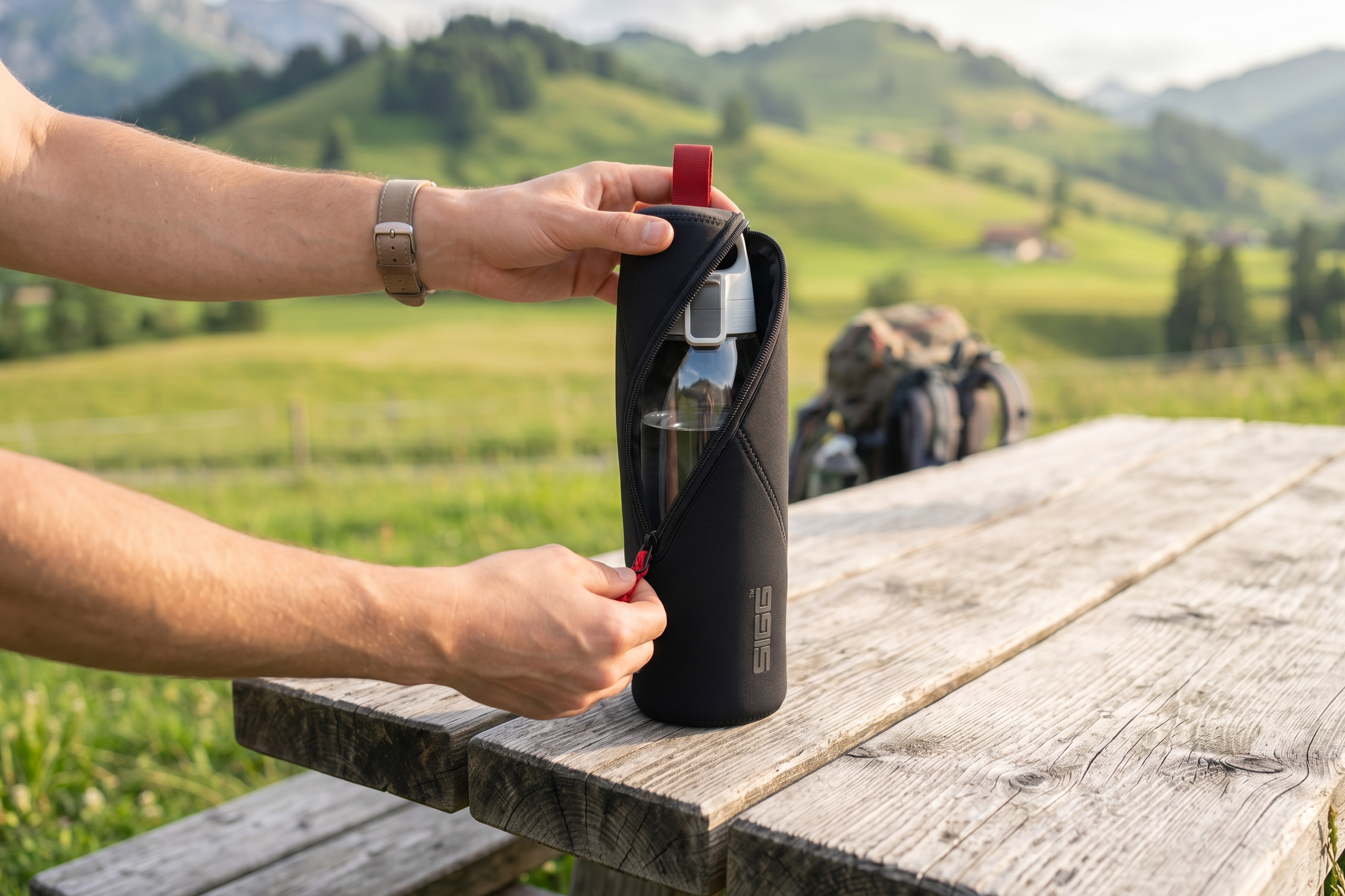 sigg-bottle-holster-m-funda-portabotellas-de-neopreno-con-correa-talla-m image 4