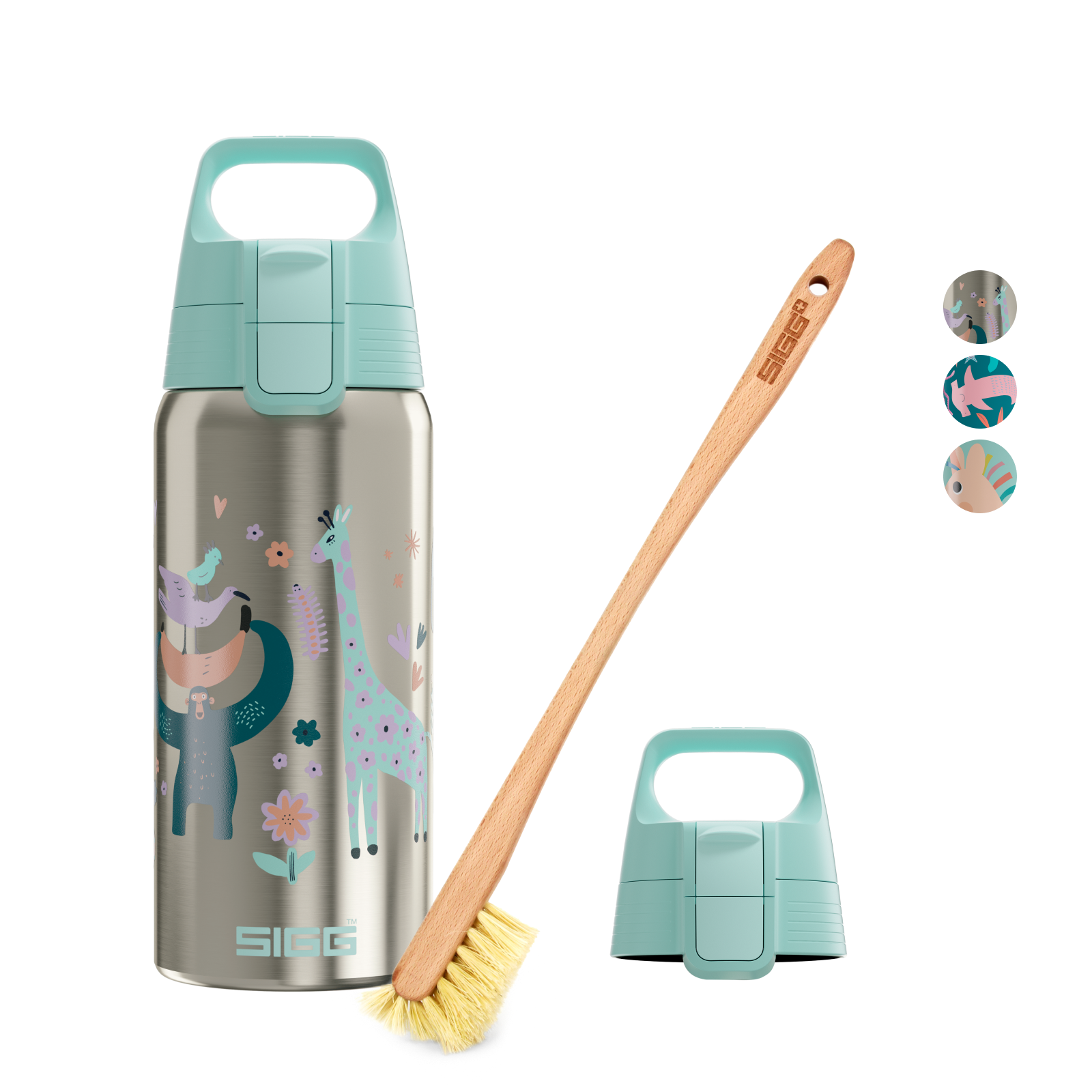 sigg-bundle-set-kids-pack-shield-therm-one-infantil-cepillo-de-limpieza-2-tapas- image 3