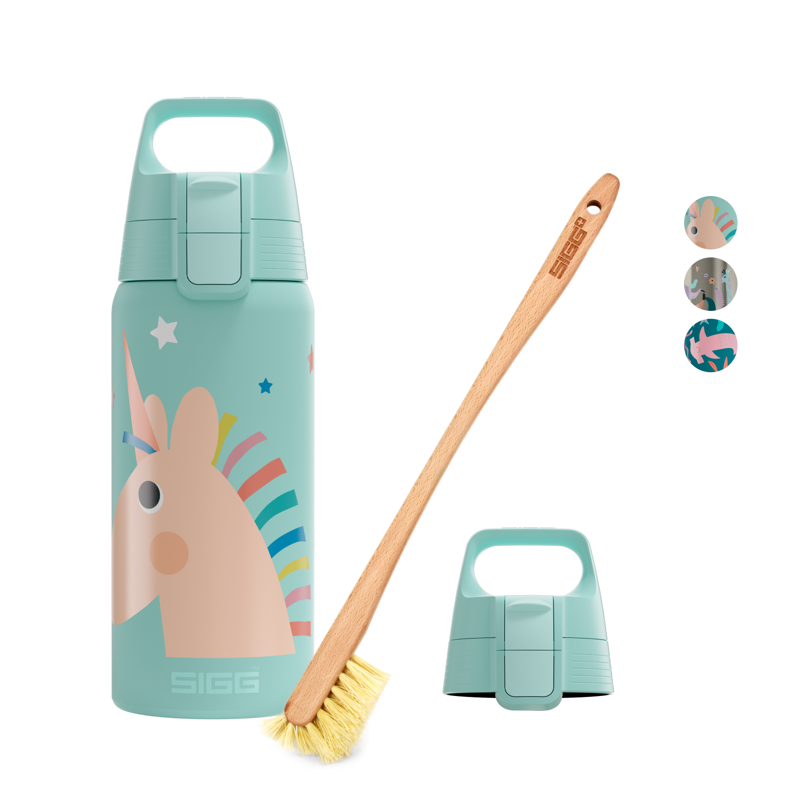 sigg-bundle-set-kids-pack-shield-therm-one-infantil-cepillo-de-limpieza-2-tapas- image 1