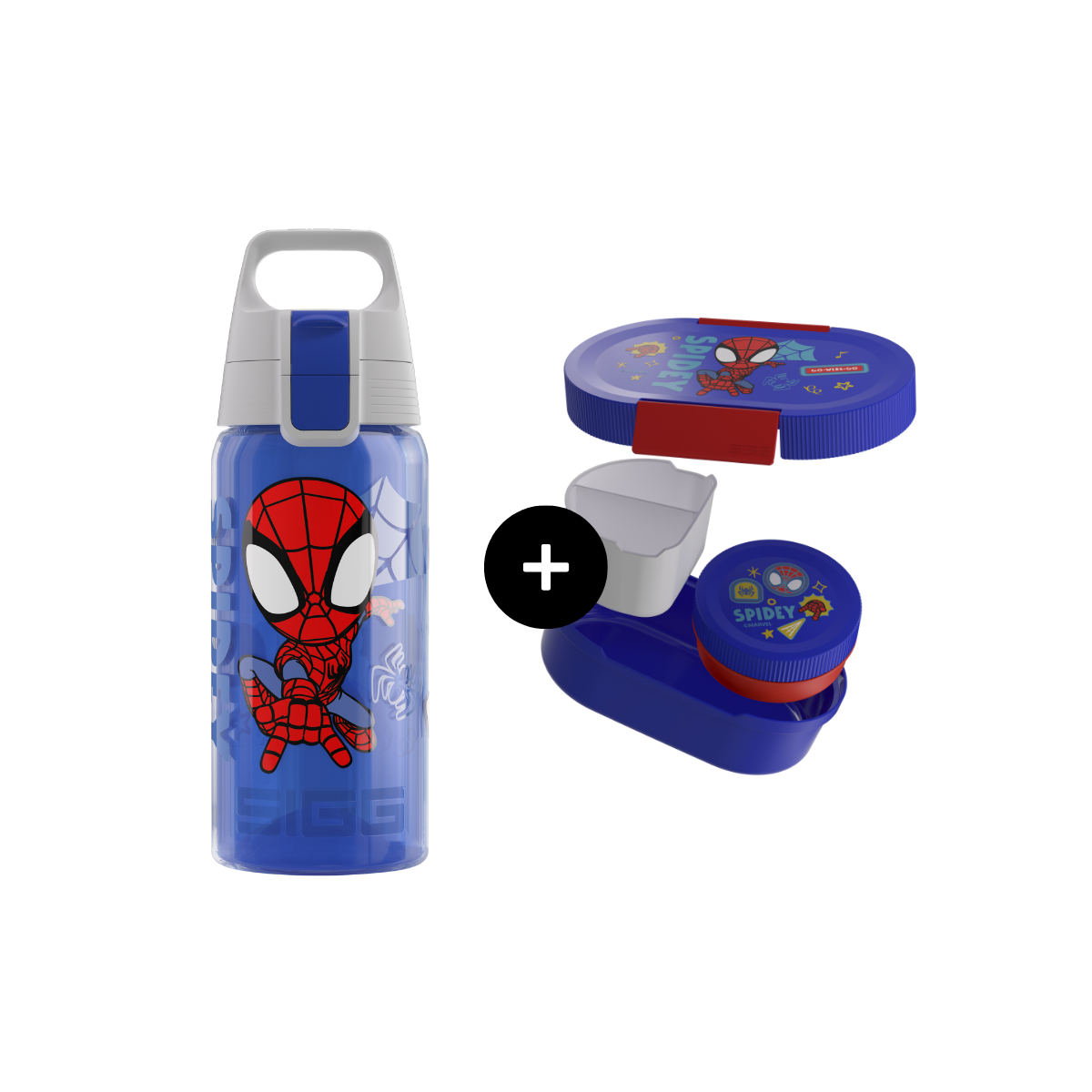 sigg-spidey-bundle-set-de-bebida-infantil-spiderman-con-botella-sigg-y-accesorio image 1