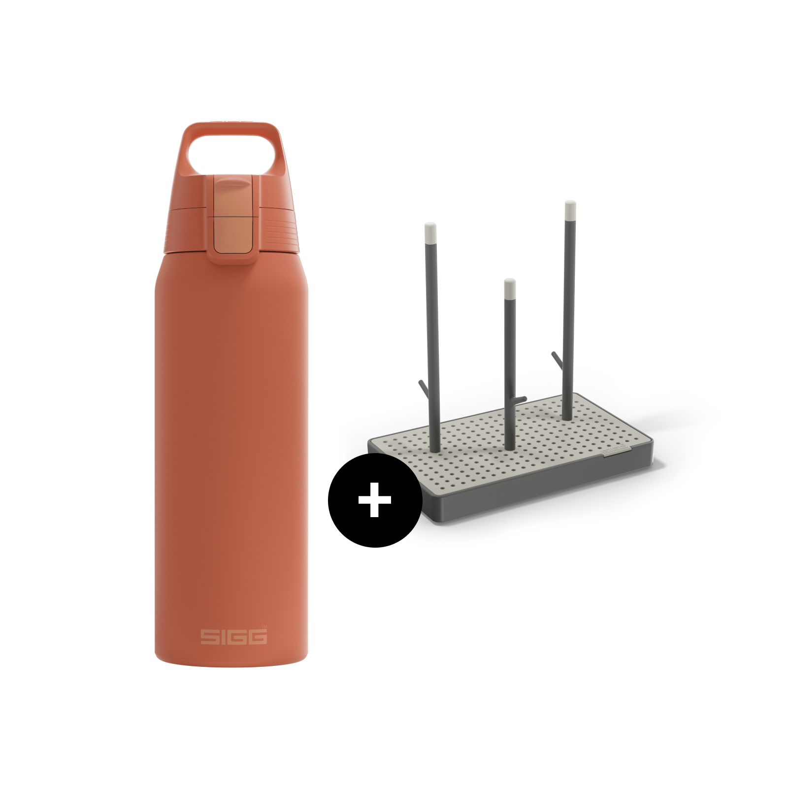 sigg-shield-therm-one-everyday-set-botella-t-rmica-1l-rejilla-de-secado-eco-red image 1