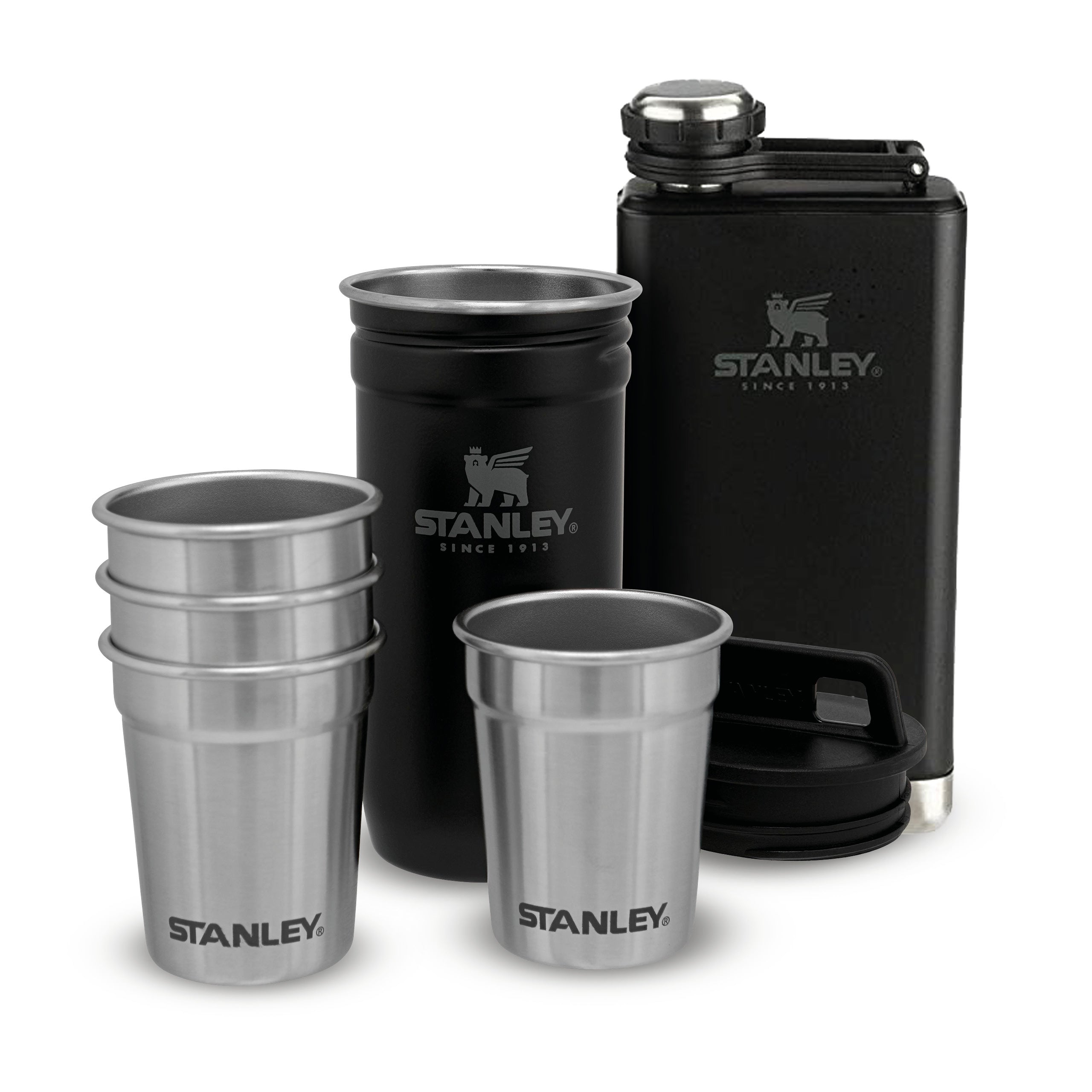 stanley-1913-adventure-pre-party-set-de-petaca-0-23-l-y-4-vasos-de-chupito-de-ac image 1